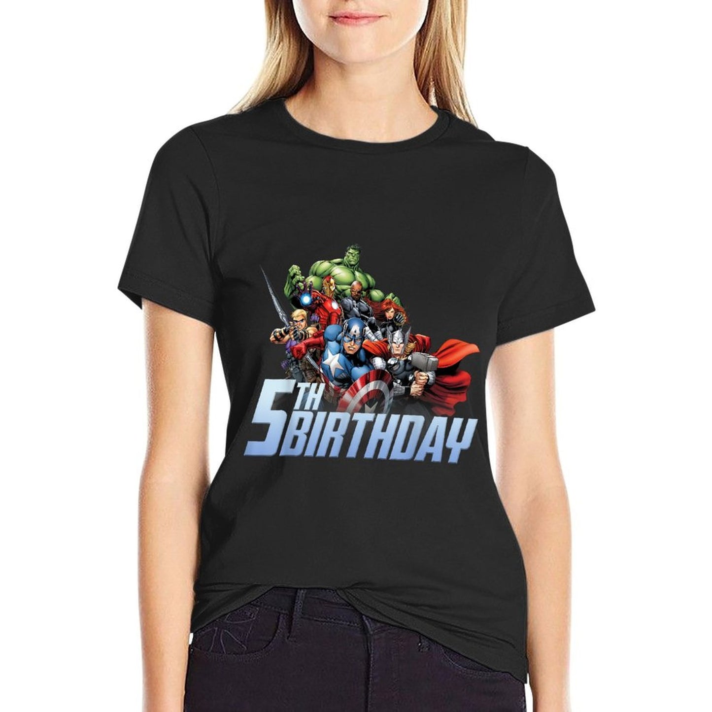 Marvel Avengers Action Shot 5th Birthday  Graphic-printed T-Shirt