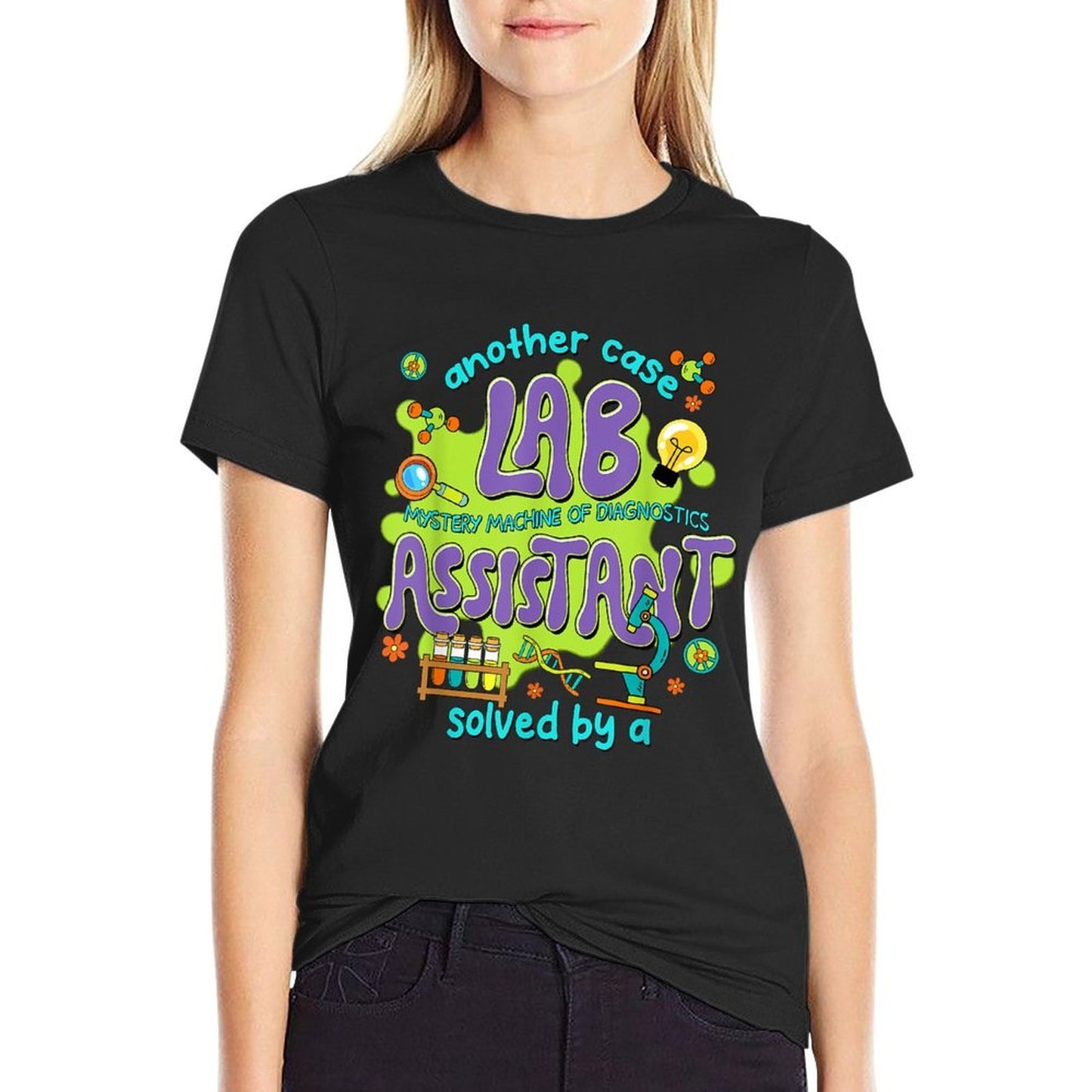 Women Lab Assistant Lab Week 2025 Vintage Mystery Machine  Eco-friendly Material T-Shirt