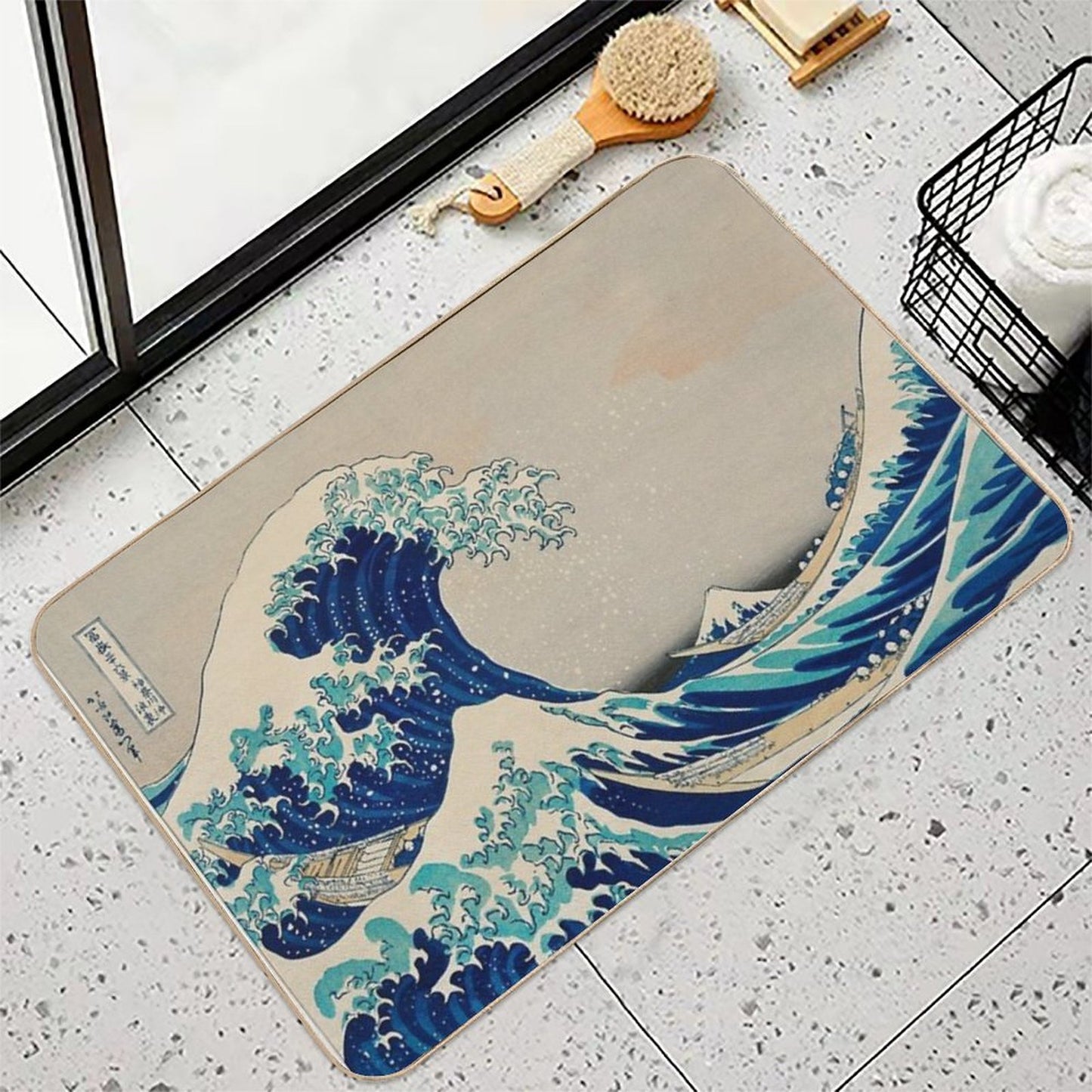 The Great Wave Off Kanagawa  Dirt-Trapping Bath Mat