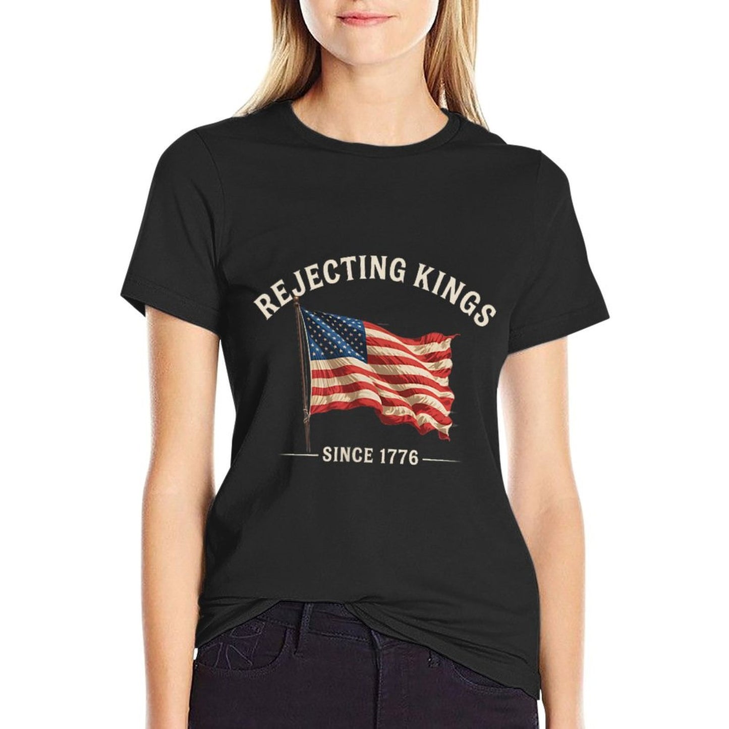Rejecting Kings Since 1776 American 4th of July 2 Sided  Lightweight T-Shirt