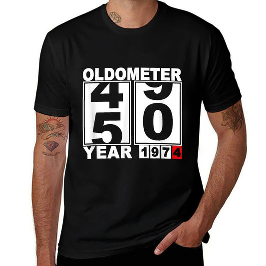 1974 Oldometer 50th Birthday Gifts 50 Year Old  Quick-drying T-Shirt
