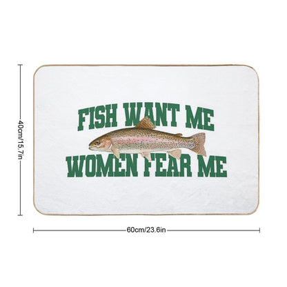 Fish Want Me Women Fear Me Meme  Easy Maintenance Bath Mat