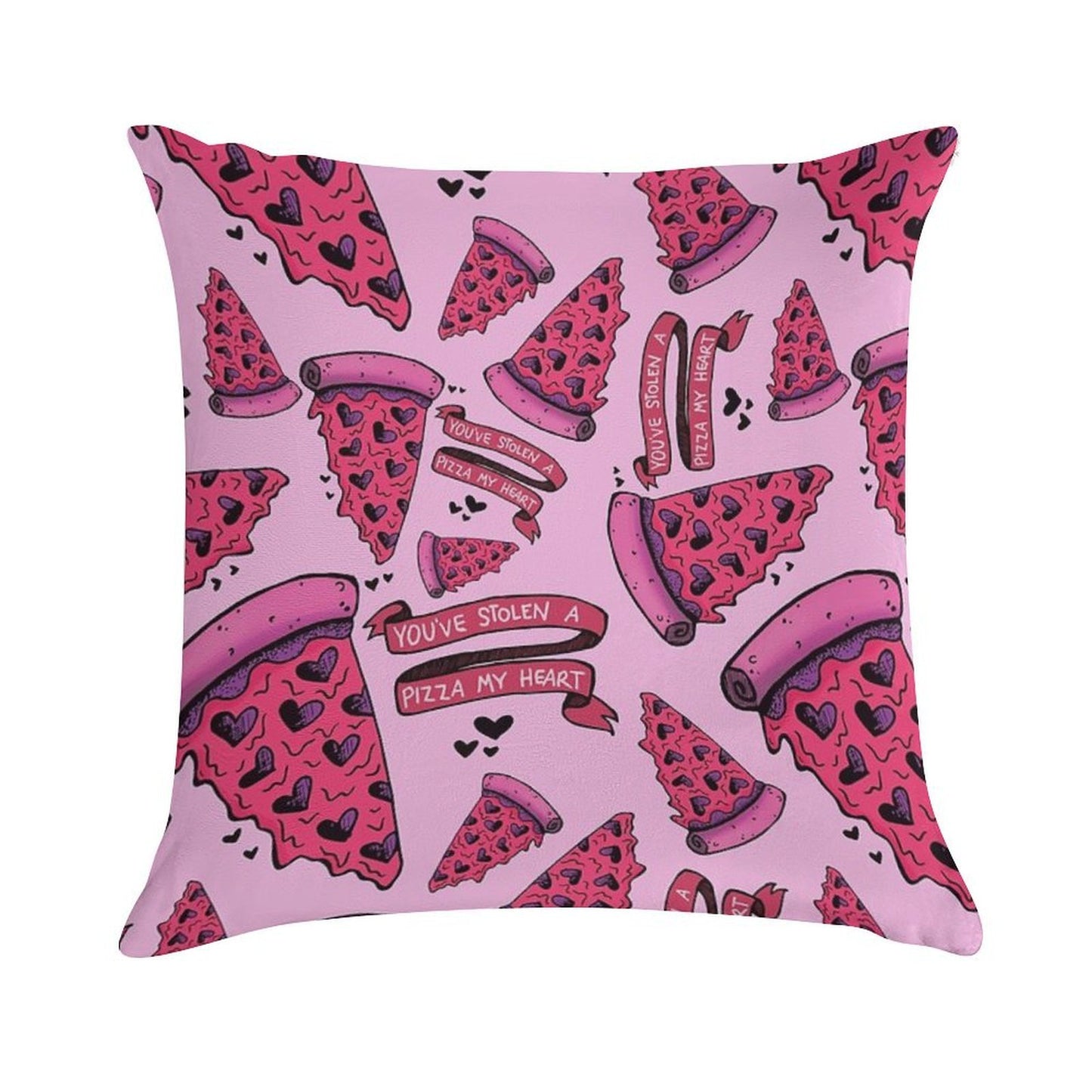 You've Stolen A PIZZA My Heart Soft Short Plush Fabric Throw Pillow