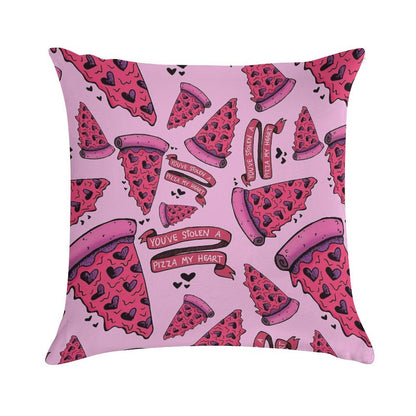 You've Stolen A PIZZA My Heart Soft Short Plush Fabric Throw Pillow
