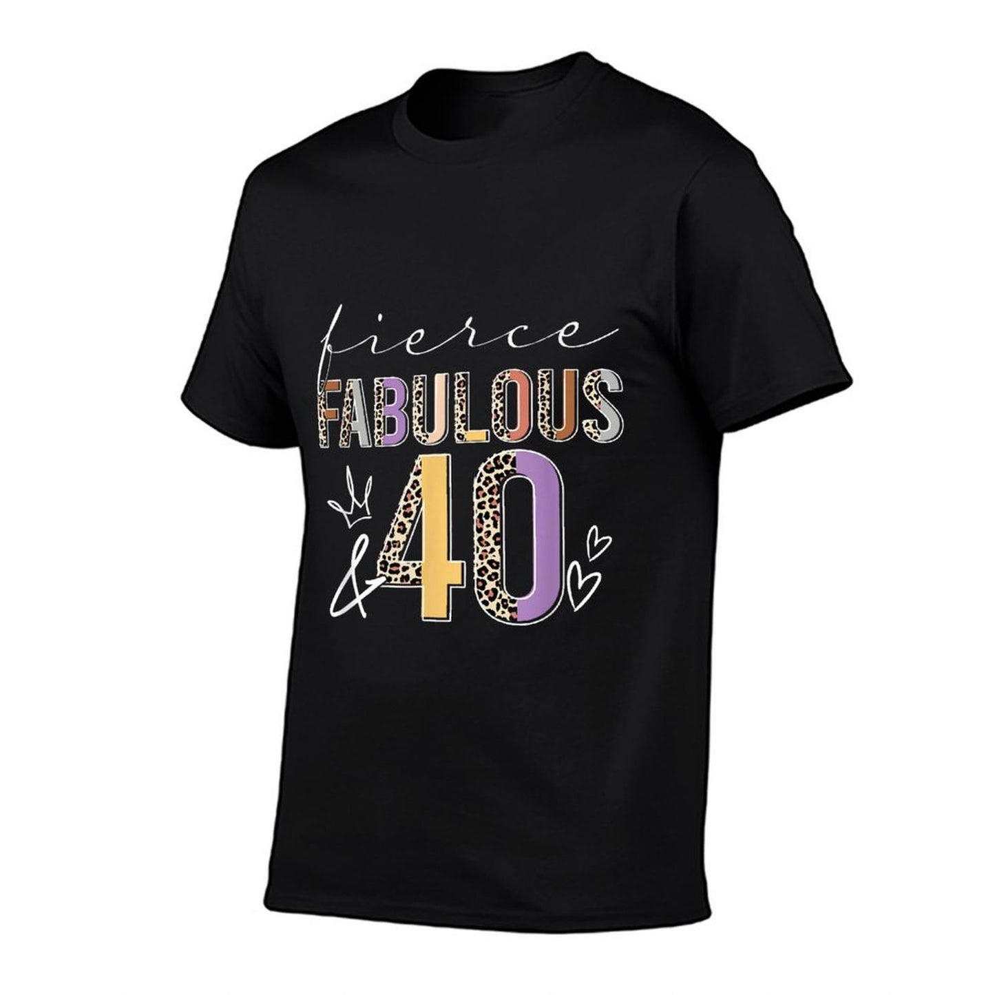 Fierce Fabulous & 40 Years Old Boho Leopard 40th Birthday  Trendy Pattern T-Shirt