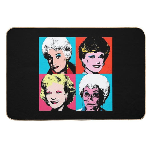 Golden Warhol Girls  Stain-Proof Bath Mat