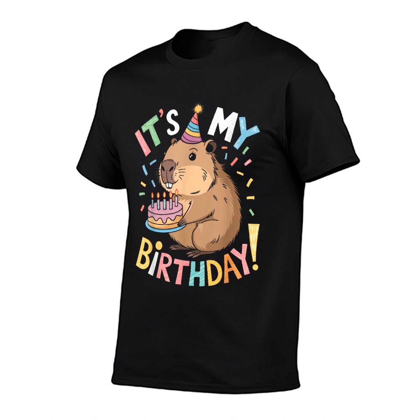 It's My Birthday Funny Capybara Bday Party Boys Girls Kids  Versatile T-Shirt