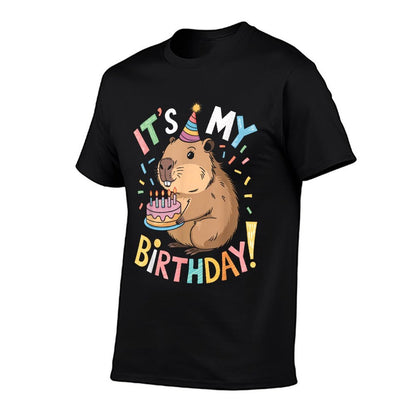 It's My Birthday Funny Capybara Bday Party Boys Girls Kids  Versatile T-Shirt