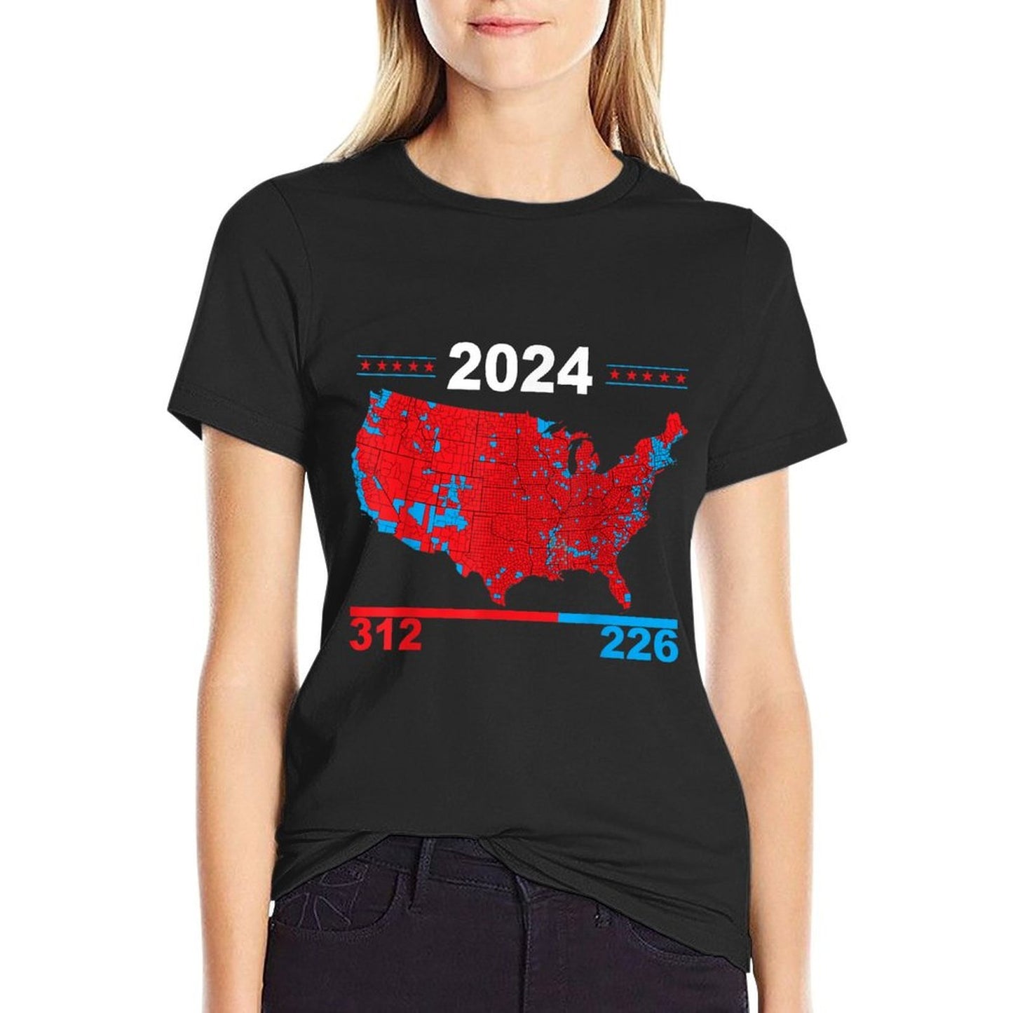 Electoral Map Trump 312 Red 2024 Election Results Map 2024  Vintage-inspired T-Shirt