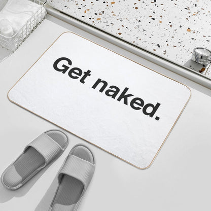 Get Naked - Black And White  Easy To Clean Bath Mat