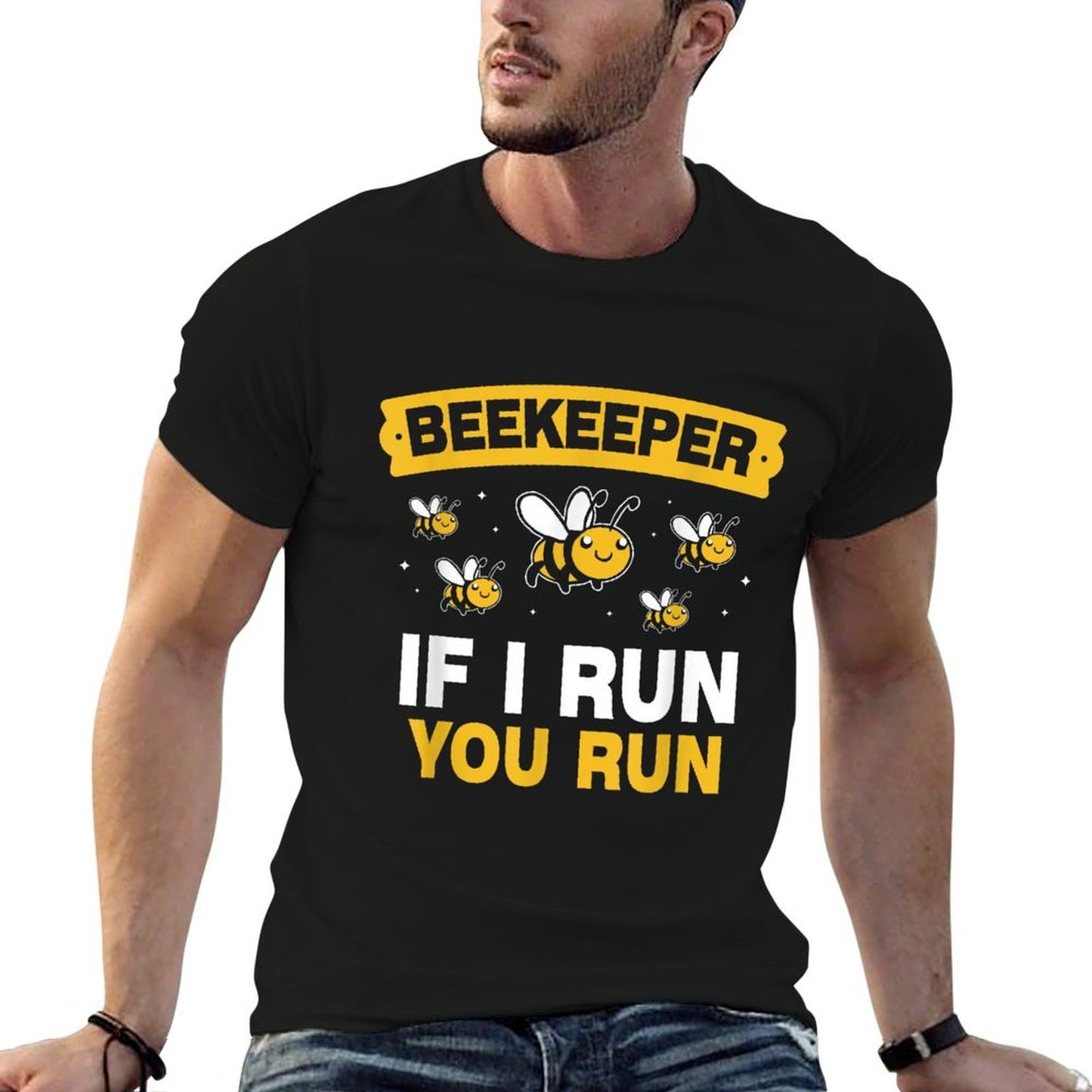 Beekeeper If I Run You Run Hobby Bee Beekeeping Beekeeper  Lightweight T-Shirt