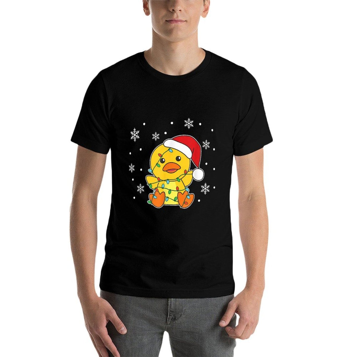 Duck Merry Christmas Winter Animals Duck  Graphic-printed T-Shirt