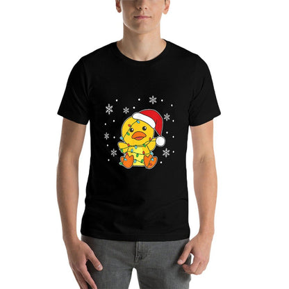 Duck Merry Christmas Winter Animals Duck  Graphic-printed T-Shirt