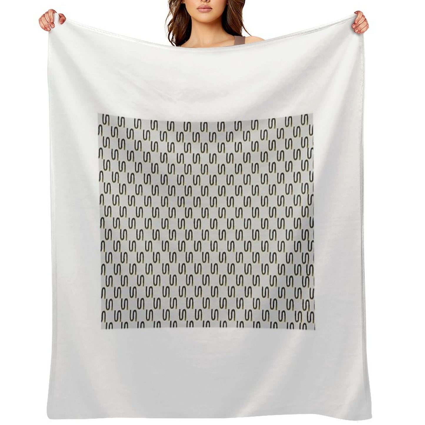 Inverted S Pattern Shrink-resistant Throw Blanket