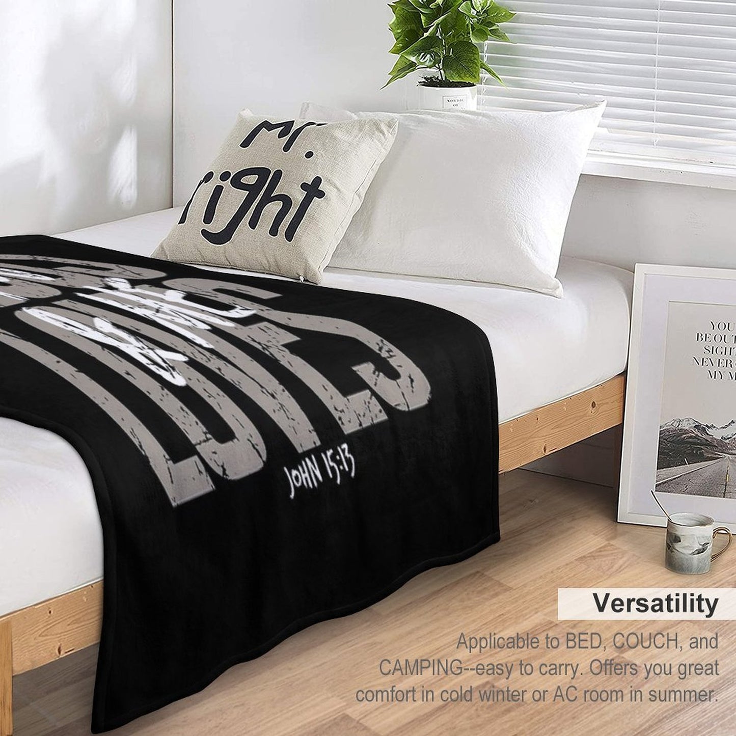 Jesus Loves You, Bible Verse, Christian, Religious, Jesus Sustainable Throw Blanket