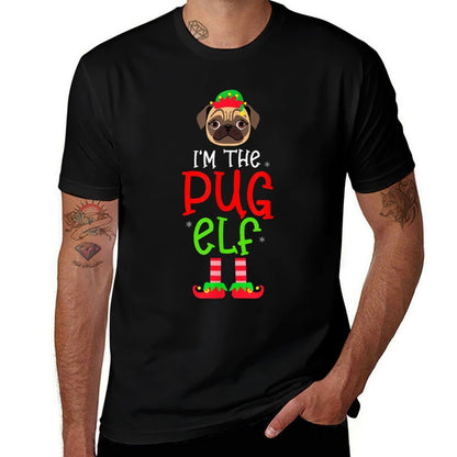 Christmas Im The Pug Elf Pet Dog Matching Family Group  Affordable Price T-Shirt