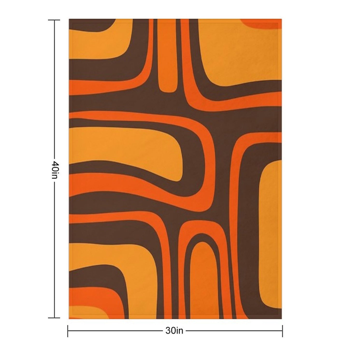 Palm Springs Retro Mid-Century Modern Abstract Pattern in 70s Brown And Orange Comfort Throw Blanket
