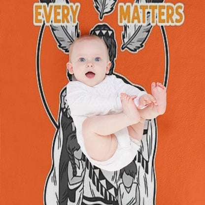 Chaque Enfant Compte Every Child Matters Orange Machine-washable Throw Blanket