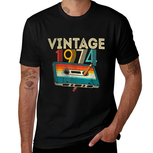 50 Year Old Gifts Vintage 1974 Cassette Tape 50th Birthday  Soft T-Shirt
