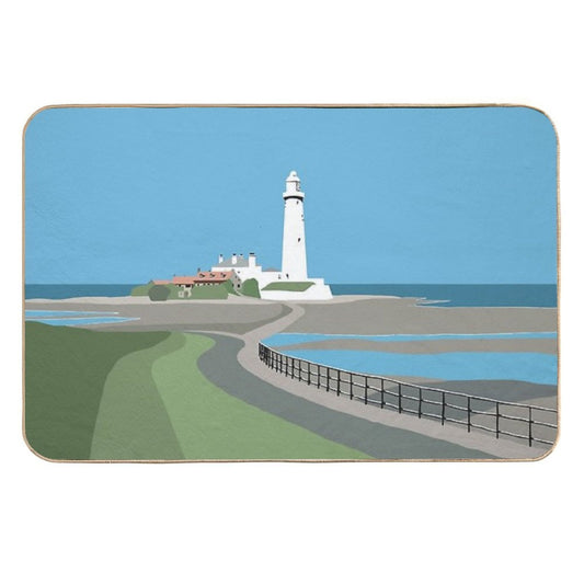 St Mary's Lighthouse, Whitley Bay  Dirt-Trapping Bath Mat