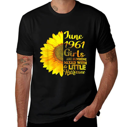 June Girls 1961 Sunflower 60th Birthday Gifts  Relaxed-fit T-Shirt