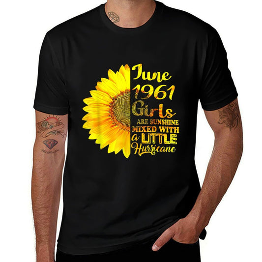 June Girls 1961 Sunflower 60th Birthday Gifts  Relaxed-fit T-Shirt