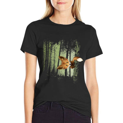 Funky Fox In Casual Twilight Forest  Moisture-wicking T-Shirt