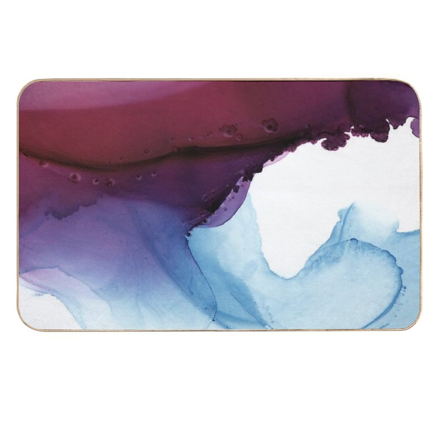 Shades of Purple, Abstract Fluid Artwork  Easy Maintenance Bath Mat