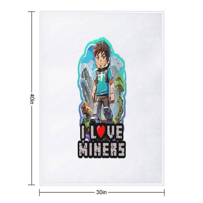 I Love Miners Premium Throw Blanket