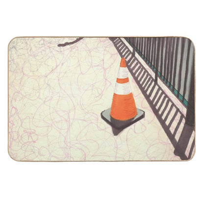 Orange Traffic Cone Durable Bath Mat