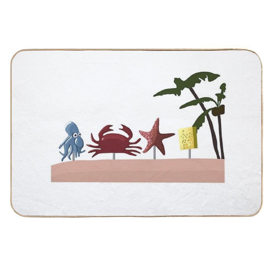 Realistic Spongebob Character Illustration  Anti-Trip Bath Mat