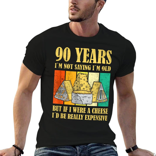 Cheese 90 Year Old Vintage Cheese 90th Birthday  Quick-drying T-Shirt
