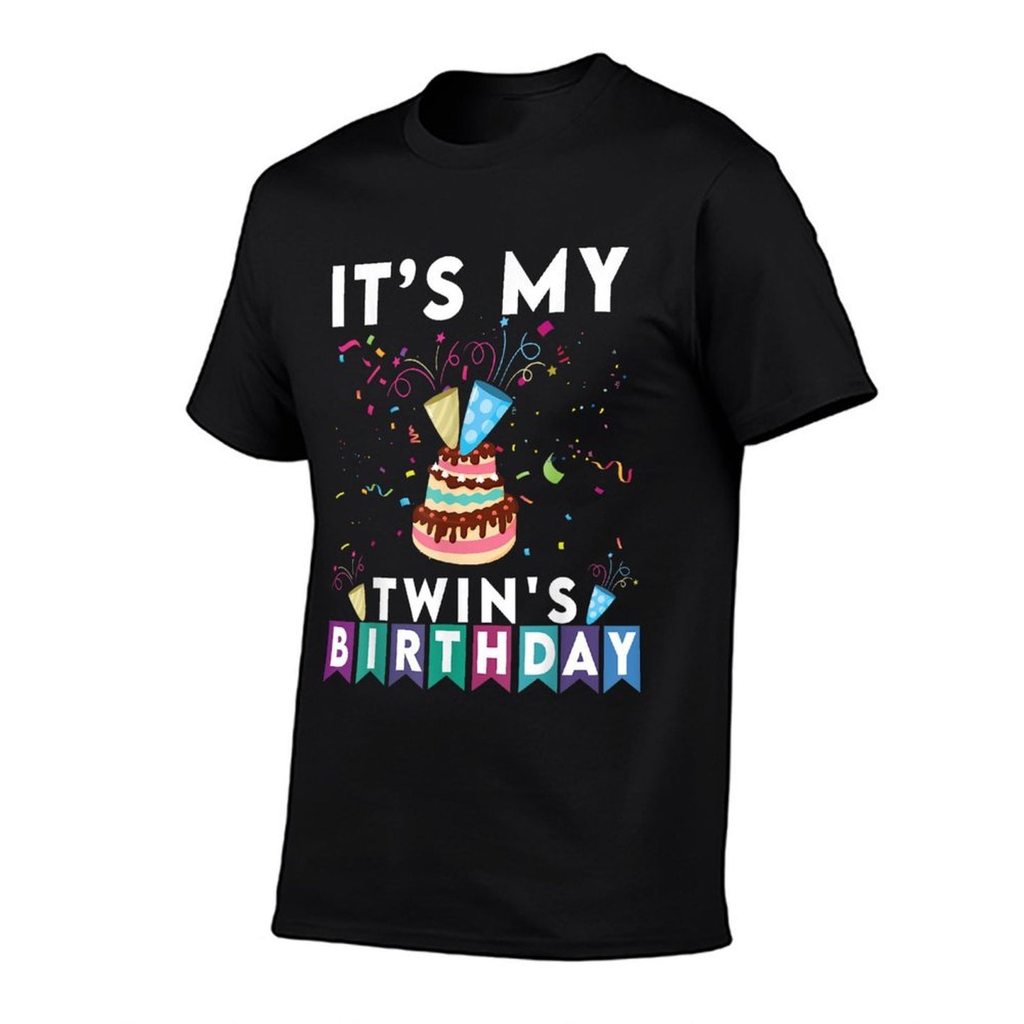 It's My Twin's Birthday Twins Matching Confetti Cake  Affordable Price T-Shirt