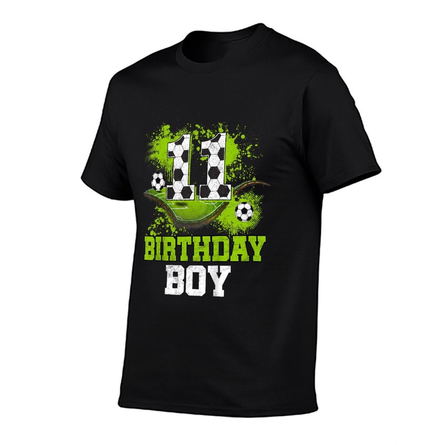 Kids 11th Birthday Boy Kids Soccer Birthday Decorations  Heathered Texture T-Shirt