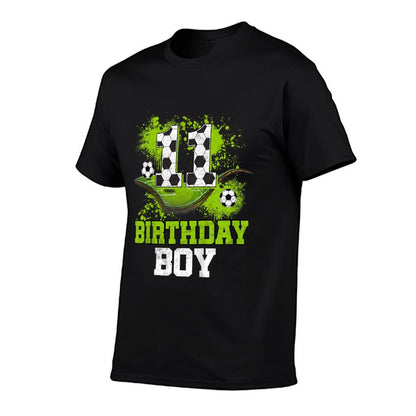 Kids 11th Birthday Boy Kids Soccer Birthday Decorations  Heathered Texture T-Shirt