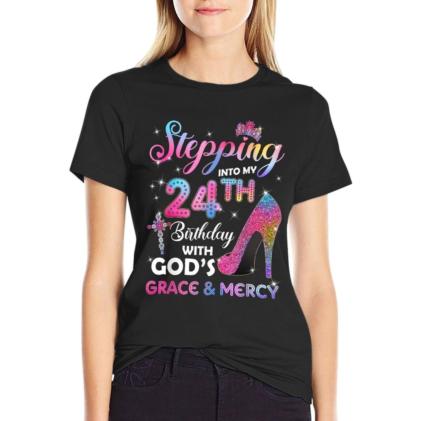 Stepping Into My 24th Birthday Women 24 Years Old Pumps  Odor-resistant T-Shirt