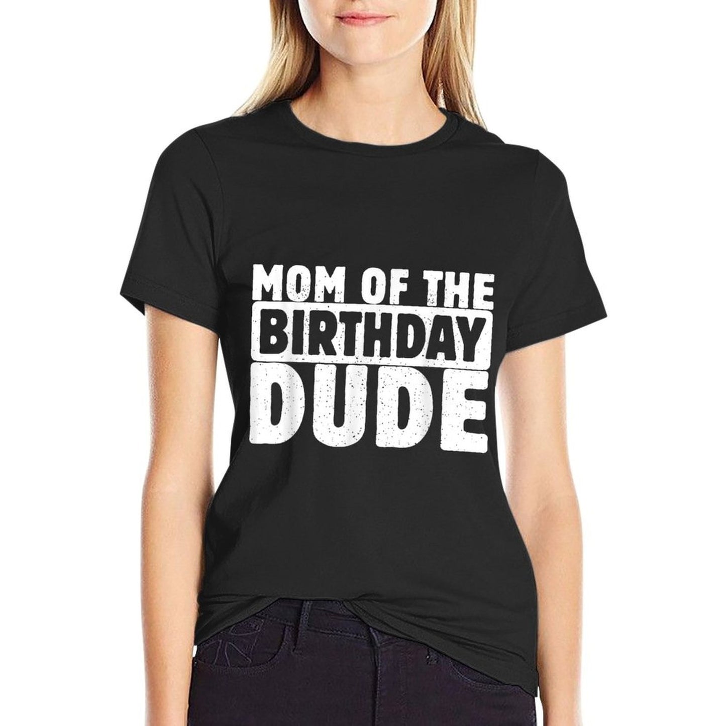 Mom Of The Birthday Dude Mommy Of The Bday Boy Bruh Party  Rolled Sleeves T-Shirt