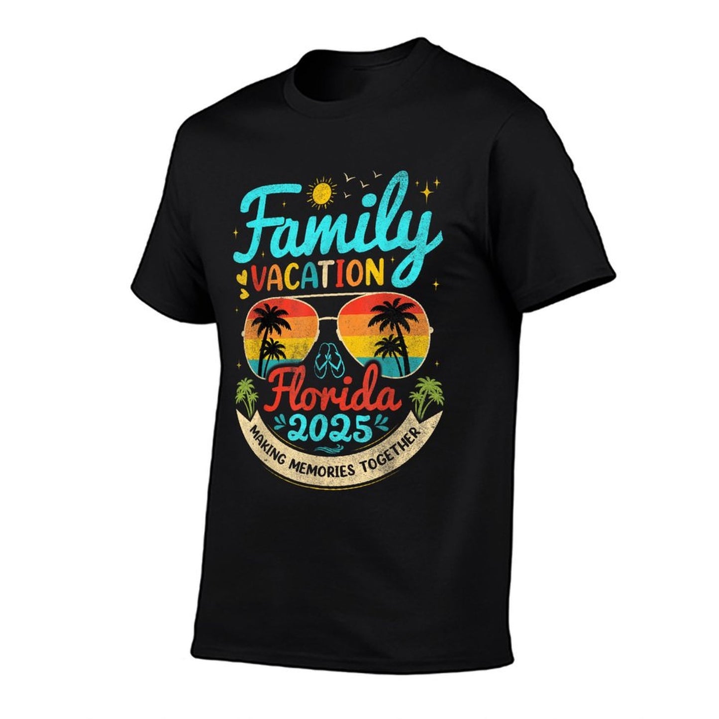 Vintage Family Vacation Florida 2025 Florida Group  High-quality Stitching T-Shirt