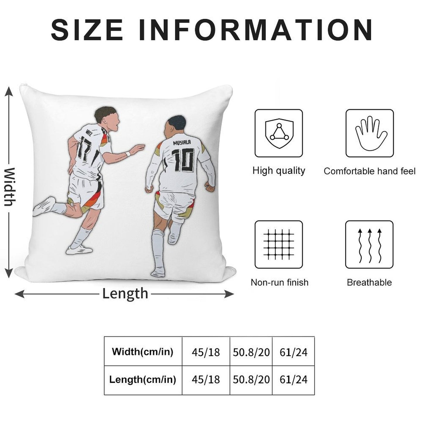 Florian Wirtz & Jamal Musiala Germany Celebration Soft Gift Ready Throw Pillow