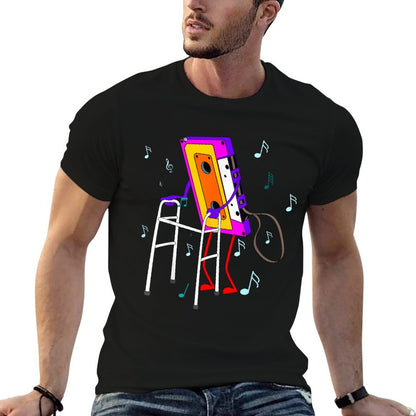Cassette Tape Retro Vintage 70's 80's 90's Music  Rolled Sleeves T-Shirt