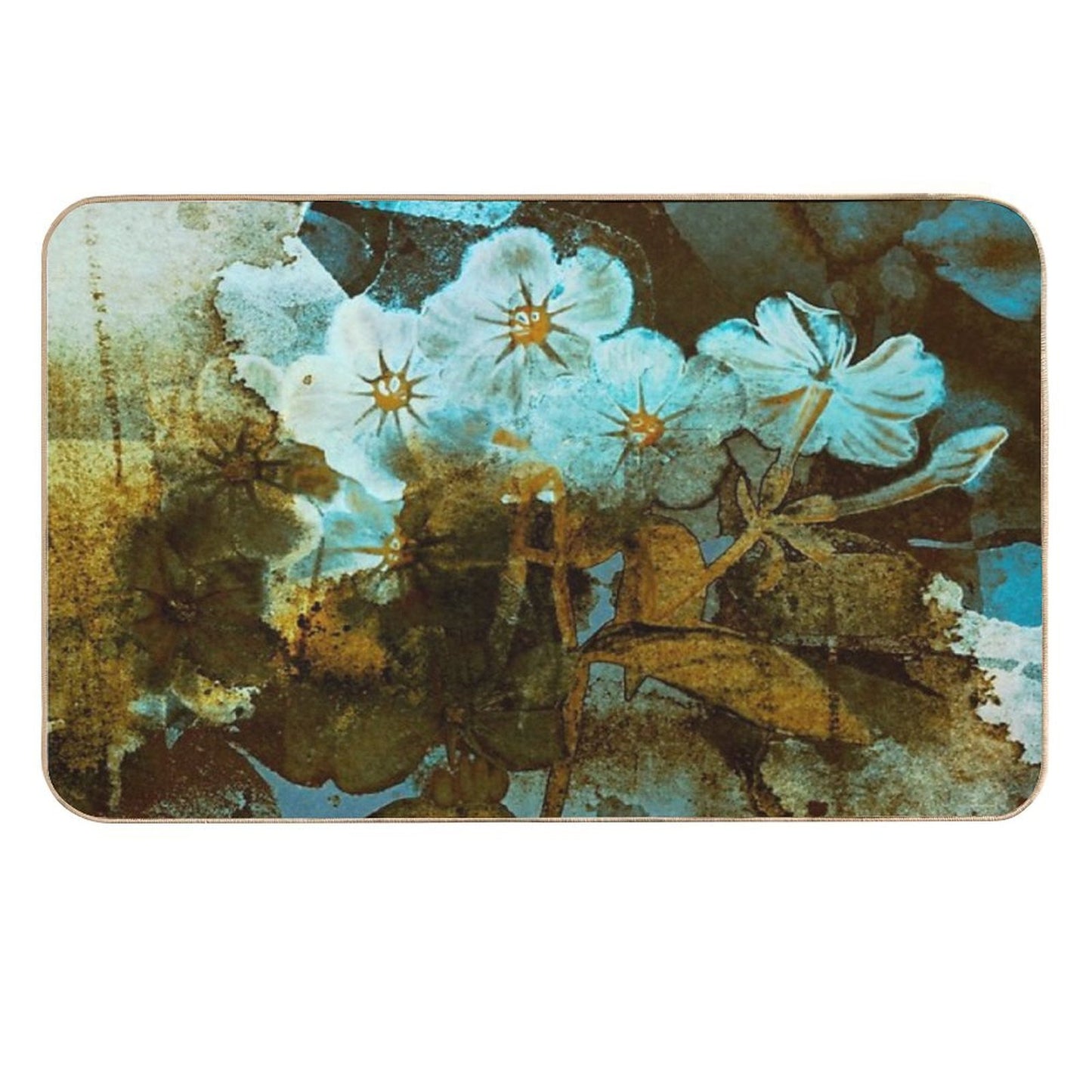 Fleurs En Hiverwintery Floral  Eco-Friendly Bath Mat