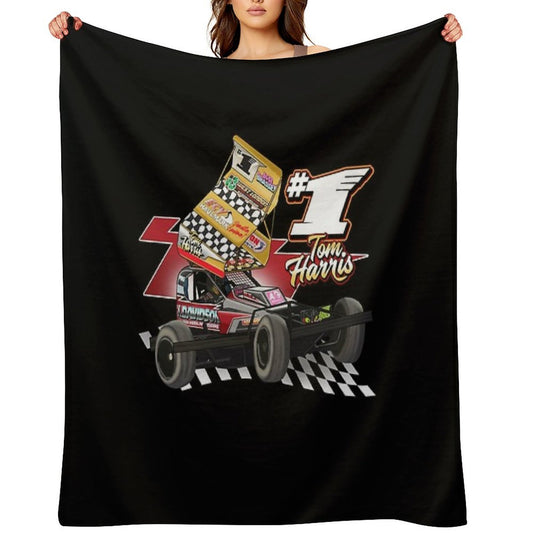 1 Tom Harris Brisca Stock Car 2021 Easy Care Throw Blanket