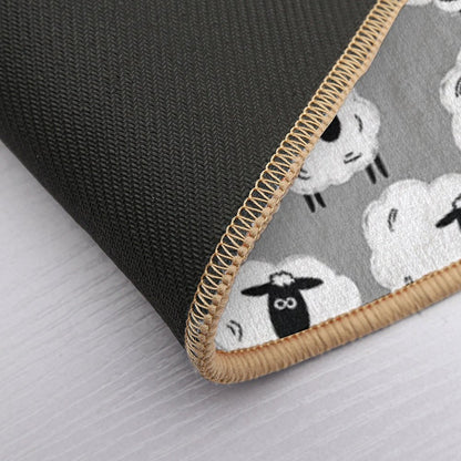 Sheep Well #18 (Gray) - Flock of Sheep - Counting Sheep  Non-Slip Bath Mat