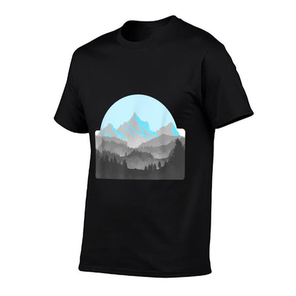 Subtle Demiboy Pride (Misty Mountain Landscape)  Trendy Pattern T-Shirt