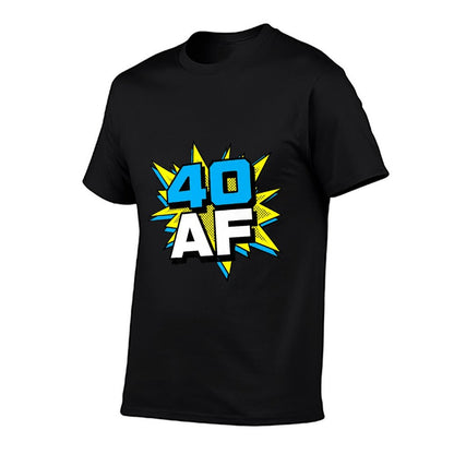 Funny Mens 40th Birthday 40 AF  Oversized Silhouette T-Shirt