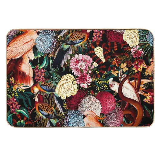 Flowers And Animals Pattern II  Anti-Trip Bath Mat