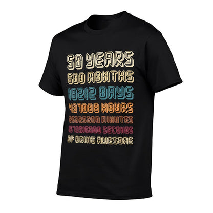 Retro 50 Years 600 Months Of Being Awesome 50th Birthday  Stretchy T-Shirt