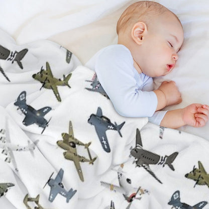 Various American WW2 Airplanes Wrinkle-free Throw Blanket