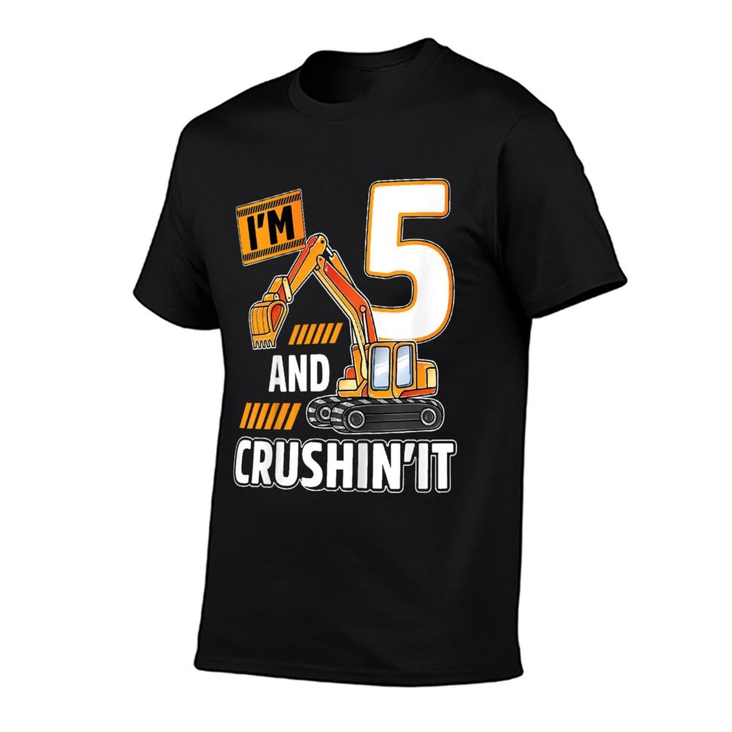 Kids 5 Year Old Vehicles Construction Excavator Birthday 5th  Affordable Price T-Shirt
