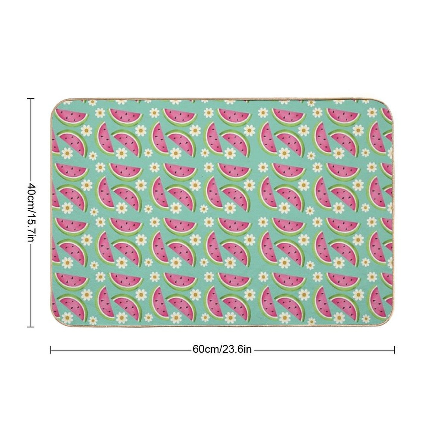 Watermelons And Daisies  Slip-Resistant Bath Mat